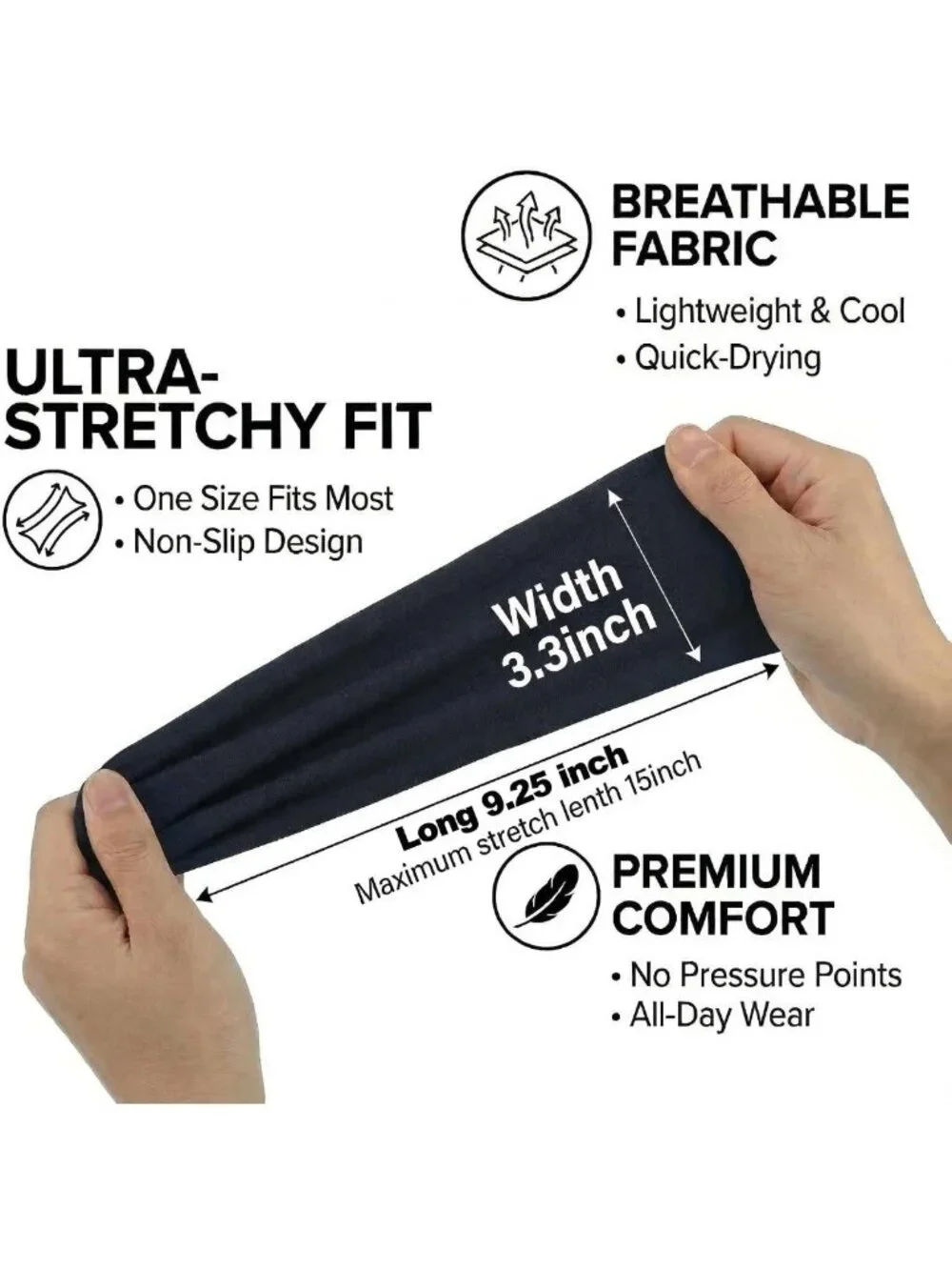Wide Non-Slip Workout Headbands for Women | Sweat-Wicking Hair Accessories
